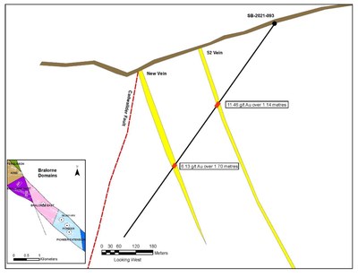 Figure 2: SB-2021-093 hole location within the Pioneer block. (CNW Group/Talisker Resources Ltd)