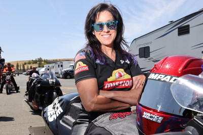 Angelle Sampey, the winningest woman in motorsports, will run the 2022 NHRA drag racing season on a Vance & Hines Suzuki Hayabusa.