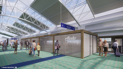 Alaska Airlines new patio area that's planned for the Lounge at Concourse C in Portland.