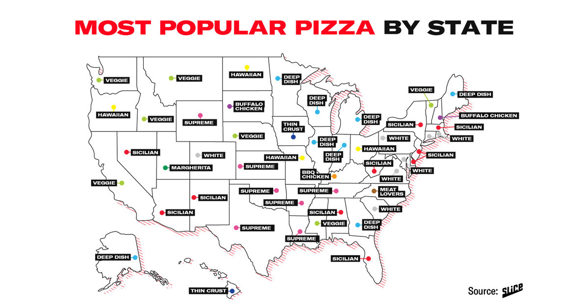 Slice Reveals Most Popular Pizza Style In Every State, Fastest Growing