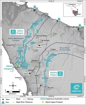 CopperCorp Significantly Expands Land Package in Western Tasmania