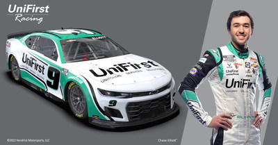 UniFirst Corporation has unveiled the all-new race car paint scheme for the No. 9 UniFirst Chevrolet Camaro ZL1, driven by NASCAR’s four-time Most Popular Driver and 2020 Cup Series champion Chase Elliott for three races during the upcoming 2022 season.