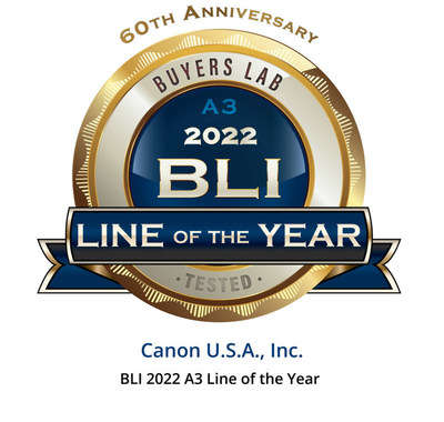 Canon U.S.A., Inc. earned the Buyers Lab (BLI) A3 Line of the Year Award