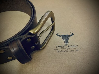 Custom Coffee Brown Leather Belt from I WANT A BELT