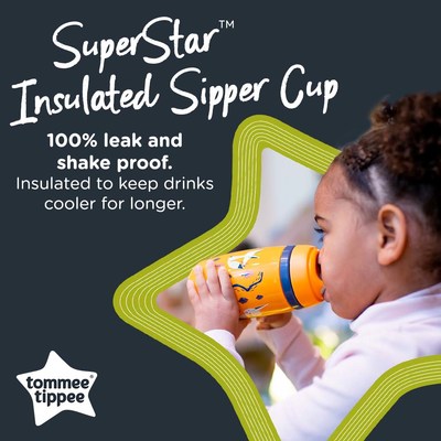 Tommee Tippee Superstar Insulated Sportee Toddler Water Bottle,  INTELLIVALVE 100% Leak-Proof and Shake-Proof