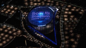 Tweetez vos prédictions du Super Bowl LVI sur l'écran vidéo DEL du SoFi Stadium, illuminé par SACO
