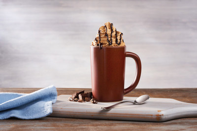 A chocolate-lover's dream, Cracker Barrel's Fudge Hot Chocolate is a classic hot chocolate topped with chocolate whipped cream and chocolate sauce. Available for a limited time through May 15.