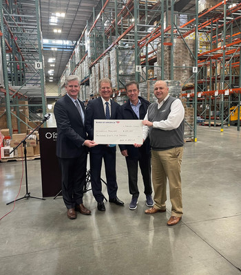 Courtesy of Bank of America. From L to R: Bill Tommins, President, Bank of America Southern Connecticut; Joe Gianni, President, Bank of America Greater Hartford; Governor Ned Lamont; and Jason Jakubowski, President & CEO, Connecticut Foodshare