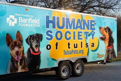 Banfield Foundation grants new transport and disaster response truck and trailer to Humane Society of Tulsa named Zipper