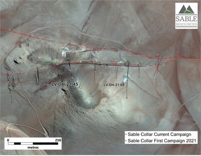 Figure 1. Location of drill hole LV-DH-21-45 (CNW Group/Sable Resources Ltd.)