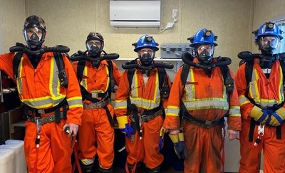 Employees conducting Foran’s First Mine Rescue Course Onsite (CNW Group/Foran Mining Corporation)