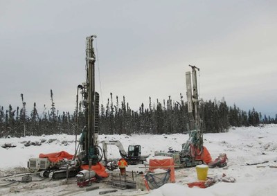 Setting Up Jet Grouting and Pre-Drilling Rigs (CNW Group/Foran Mining Corporation)