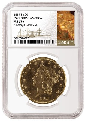 An 1857-S $20 recovered from the SS Central America shipwreck graded NGC MS 67?