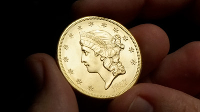 One of the coins being graded by NGC's experts.