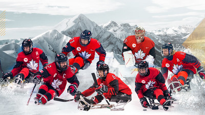 Seventeen players will represent Canada in Para ice hockey at the Beijing 2022 Paralympic Winter Games, including (L-R): Tyler McGregor, Greg Westlake, Liam Hickey, Rob Armstrong, Dominic Larocque, Ben Delaney, and Adam Dixon. PHOTO: Canadian Paralympic Committee (CNW Group/Canadian Paralympic Committee (Sponsorships))