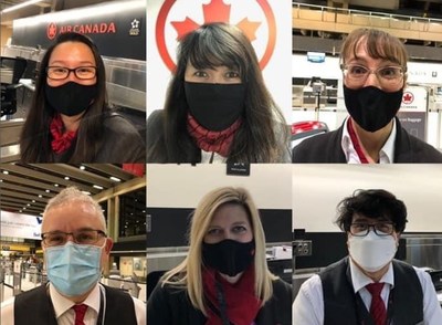 Six Unifor workers at Air Canada. (CNW Group/Unifor)