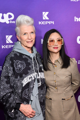 Maye Musk (left) and Uplive US CEO, Christine Xu (right)