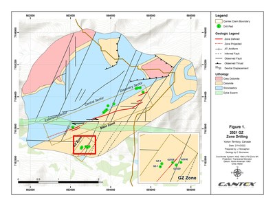 Figure 1. 2021 GZ Zone Drilling (CNW Group/Cantex Mine Development Corp.)