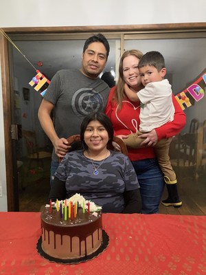 The Cruz family celebrates Natalia's birthday in December 2021.