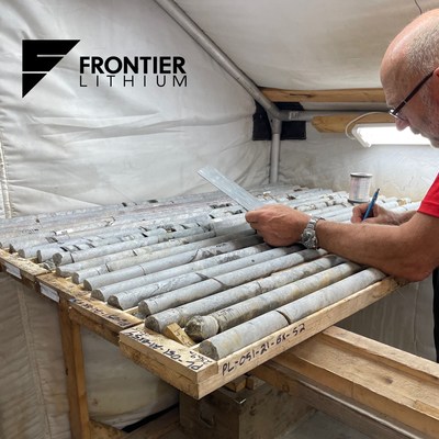 Garth Drever, V.P. Exploration logging core at the PAK Lithium Project (CNW Group/Frontier Lithium Inc.)