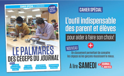 LE JOURNAL DE MONTRÉAL ET LE JOURNAL DE QUÉBEC  PRÉSENTENT LA TROISIÈME ÉDITION DU PALMARÈS DES CÉGEPS