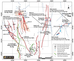 GR Silver Mining Defines New High-Grade Gold Zones Parallel to the Plomosas Vein System, Including 0.4 m at 9.7 g/t Au and 2.0 m at 4.45 g/t Au