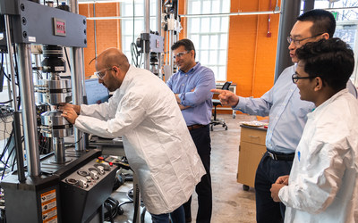 Auburn University is ranked in the top 11% of U.S. research institutions, coming in at No. 100 among 915 universities, according to the National Science Foundation’s recent Higher Education Research and Development, or HERD, Survey. Pictured, scientists in Auburn’s National Center for Additive Manufacturing Excellence conduct fatigue testing on an additively manufactured part.