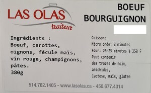 Avis de ne pas consommer du bœuf bourguignon fabriqué et vendu par l'entreprise Las Olas Traiteur