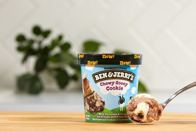 With milk chocolate and coconut ice creams, fudge flakes, shortbread cookies and caramel swirls, Chewy Gooey Cookie is a new favorite among Ben & Jerry's Flavor Gurus.