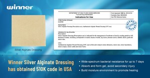 Winner Silver Alginate Dressing has Obtained 510K Code in the USA