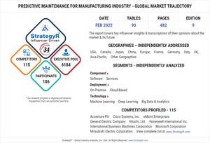 New Study from StrategyR Highlights a $3.9 Billion Global Market for Predictive Maintenance for Manufacturing Industry by 2026