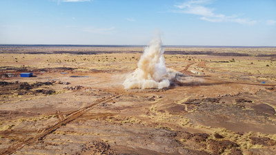 "First Dasa Uranium Project blast" February 19, 2022, Republic of Niger (CNW Group/Global Atomic Corporation)