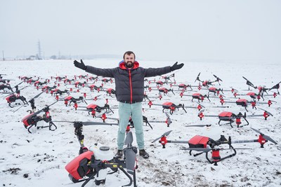 A fleet of XAG Agricultural Drones is ready to help Ukrainian farmers save costs (PRNewsfoto/XAG)