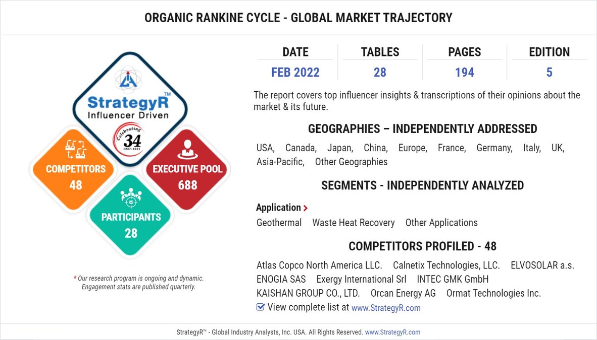 New Study from StrategyR Highlights a $637 Million Global Market for Organic Rankine Cycle by 2026 - Vimarsana News