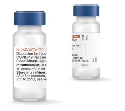 A vial of Nuvaxovid™ COVID-19 Vaccine (recombinant, adjuvanted), the first protein-based COVID-19 vaccine available in the European Union 