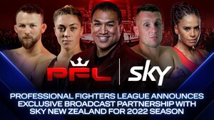PROFESSIONAL FIGHTERS LEAGUE ANNOUNCES EXCLUSIVE BROADCAST PARTNERSHIP WITH SKY NEW ZEALAND FOR 2022 SEASON