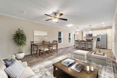 Another open concept floor plan of a manufactured home.