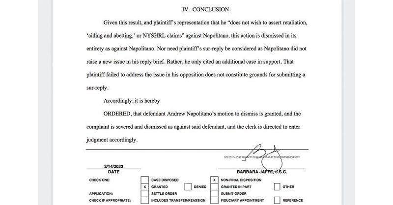 Complaint Against Judge Andrew Napolitano Dismissed: NewsBlaze