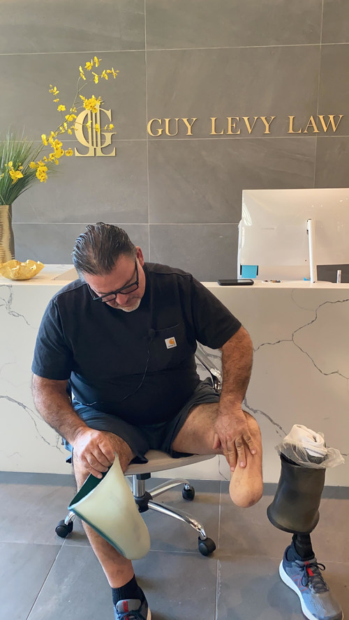 Guy Levy Law won a 7-figure award for this workers' compensation client who lost his leg in an accident while at work.
