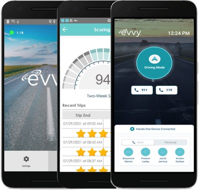 The Evvy App Multi-Passenger feature is the latest feature release in the Evvy App and MotionIQ Evvy Manager Dashboard product suite from Motion Intelligence, a leading producer of distracted-driving prevention solutions. The Multi-Passenger feature provides additional flexibility for fleets where multiple drivers or additional passengers are in the vehicle, keeping the driver safely connecting and giving all others in the vehicle full access to their mobile devices. The Evvy App Multi-Passenger feature is the latest feature release in the Evvy App and MotionIQ Evvy Manager Dashboard product suite from Motion Intelligence, a leading producer of distracted-driving prevention solutions. The Multi-Passenger feature provides additional flexibility for fleets where multiple drivers or additional passengers are in the vehicle, keeping the driver safely connecting and giving all others in the vehicle full access to their mobile devices.