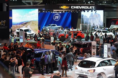 Car buyers looking for their next new car at the New York International Automobile Show.