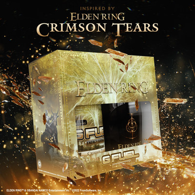 G FUEL Crimson Tears, inspired by "Elden Ring," is now available for pre-order at G FUEL.com for fans in North America.