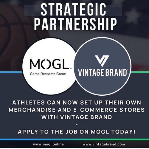 MOGL athletes can now set up their own merchandise and e-commerce stores with Vintage Brand