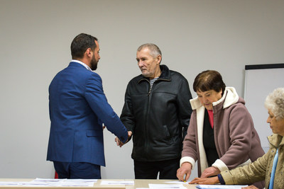 Image of Chernobyl Workers receiving individual healthcare grants from CFF to provide acces to medication to treat chronic diseases such as diabetes, thyroid disease and high blood pressure. Without this support, many of these workers would have the lifesaving medication they need.