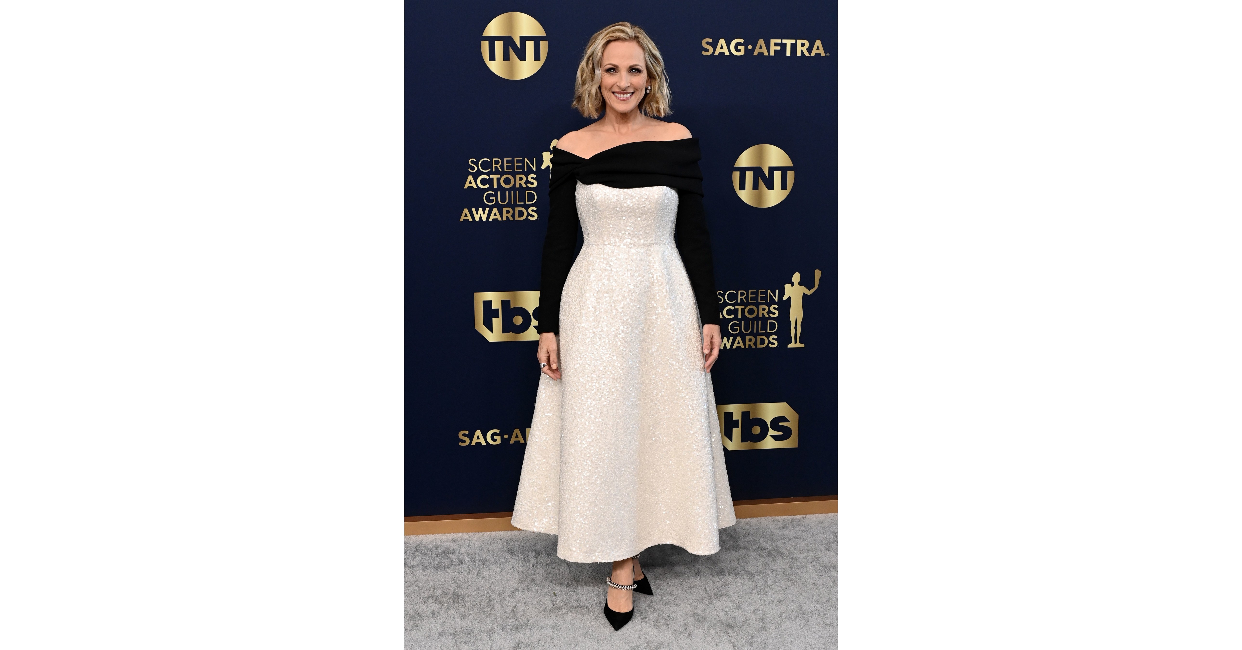 Marlee Matlin Wears a Custom Lafayette 148 New York Gown by Creative Director, Emily Smith to the 2022 SAG Awards