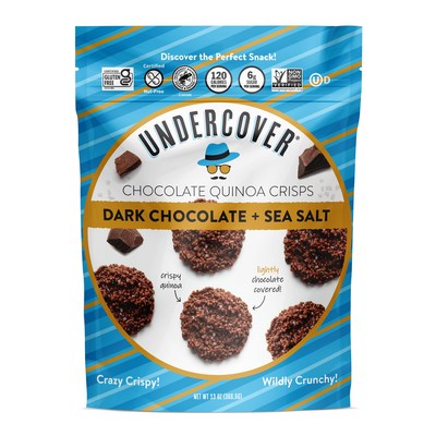 Undercover Snacks Chocolate Quinoa Crisps  Dark Chocolate + Sea Salt  13oz Club-Sized Bag (PRNewsfoto/Undercover Snacks)