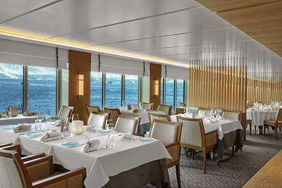 Familiar to guests who have sailed on Viking’s ocean voyages, The Restaurant, pictured here, is one of the dining options on board the Viking Octantis and offers fine dining featuring regional cuisine and always-available classics. For more information, visit www.viking.com.