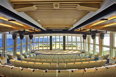 The Aula on board the Viking Octantis, pictured here, is a stunning panoramic auditorium inspired by the University of Oslo’s famed ceremonial hall, the former venue for the Nobel Peace Prize ceremony. For more information, visit www.viking.com.