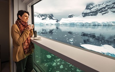 A first for polar expedition vessels, all staterooms on board Viking’s expedition ships feature a Nordic Balcony, a sunroom that converts into an al fresco viewing platform with an observation shelf at elbow level to stabilize binoculars or a camera. For more information, visit www.viking.com.