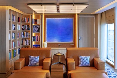 The Library on board the Viking Octantis, pictured here, is curated by acclaimed London bookshop Heywood Hill, as on all Viking vessels, as well as Cambridge University’s Scott Polar Research Institute. For more information, visit www.viking.com.